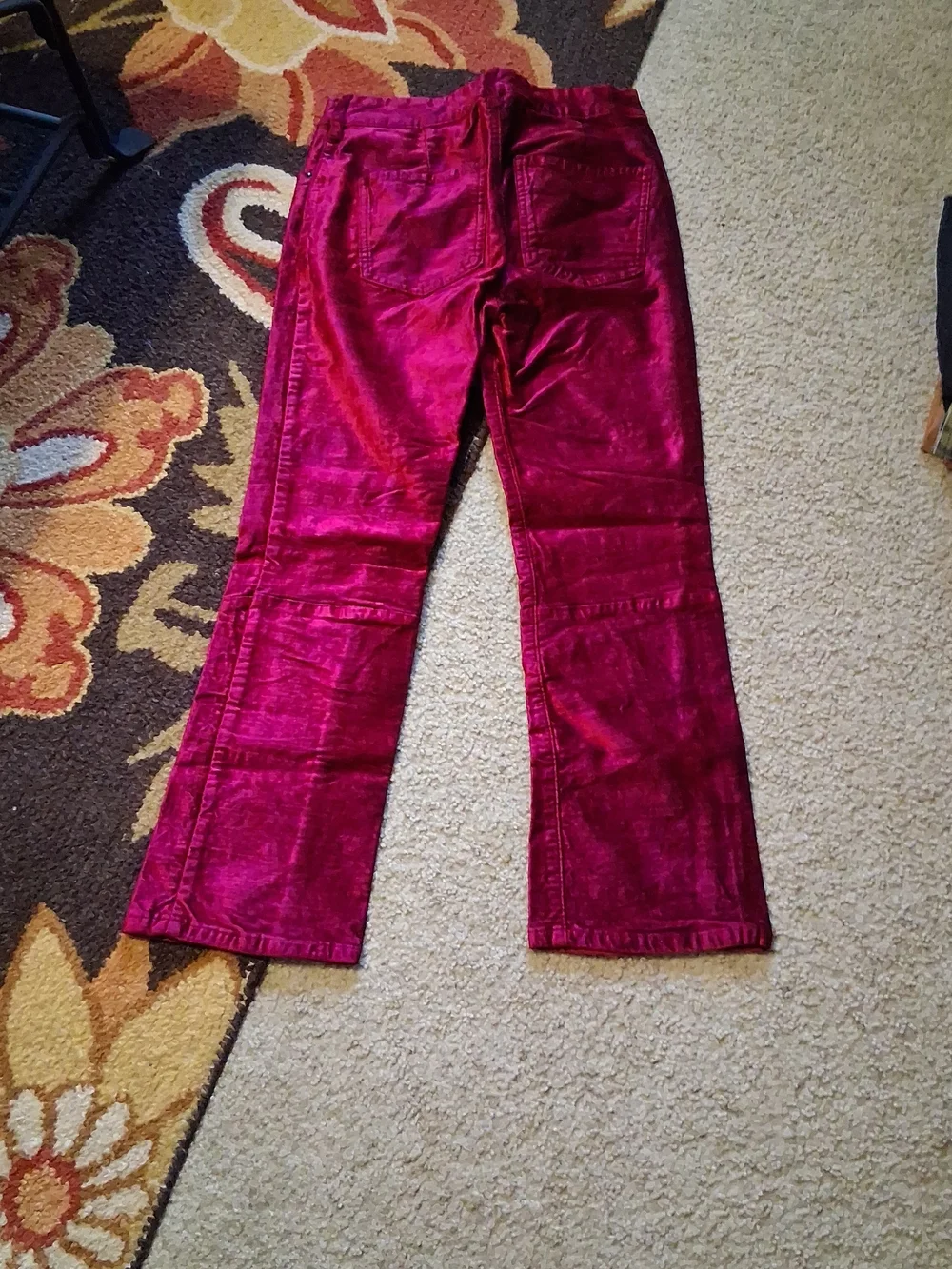 Free People Deep Magenta Velvet Pants